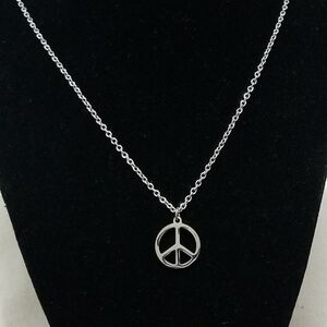 Stainless Steel Necklace Peace & Love Pendant